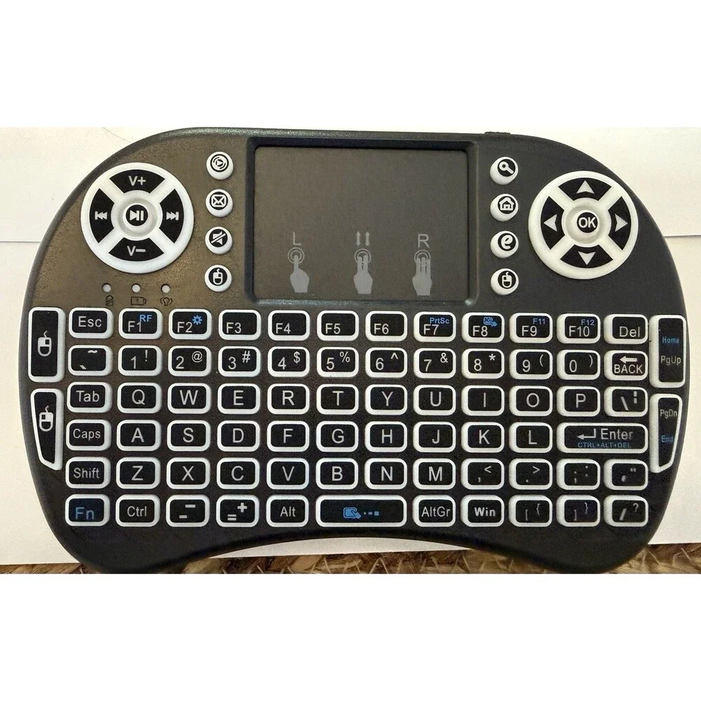 Backlit Mini Wireless Keyboard with Touchpad Mouse Combo Remote Control